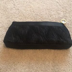 Black satin clutch